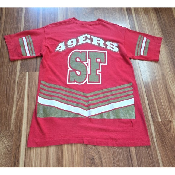 Vintage Salem‎ San Francisco 49ers All Over Double Sided T Shirt Medium NFL - Picture 10 of 15